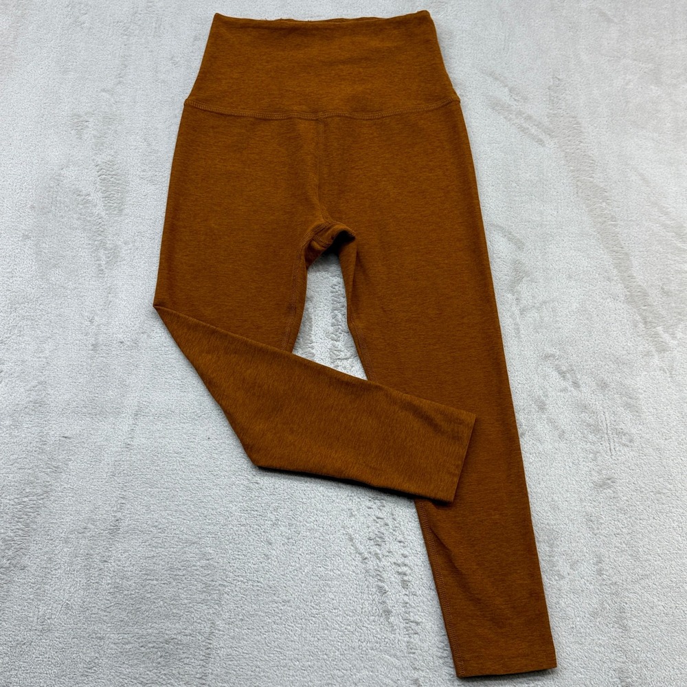 Beyond Yoga Leggings Womens S Orange Spacedye High Waisted Cropped Yoga Earthy